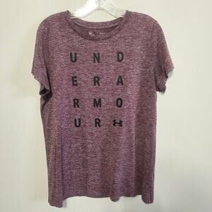 Under Armour Womens Brand Spell Out Loose Heat Gear Activewear T Shirt Sz Large